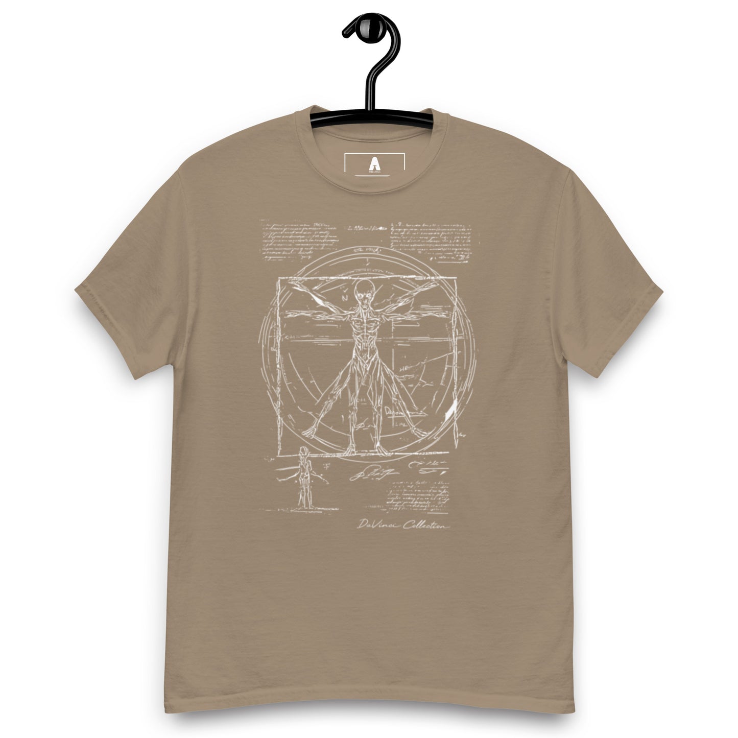 Camiseta clásica hombre "alien de vitruvio, linea blanca" Brown Savana