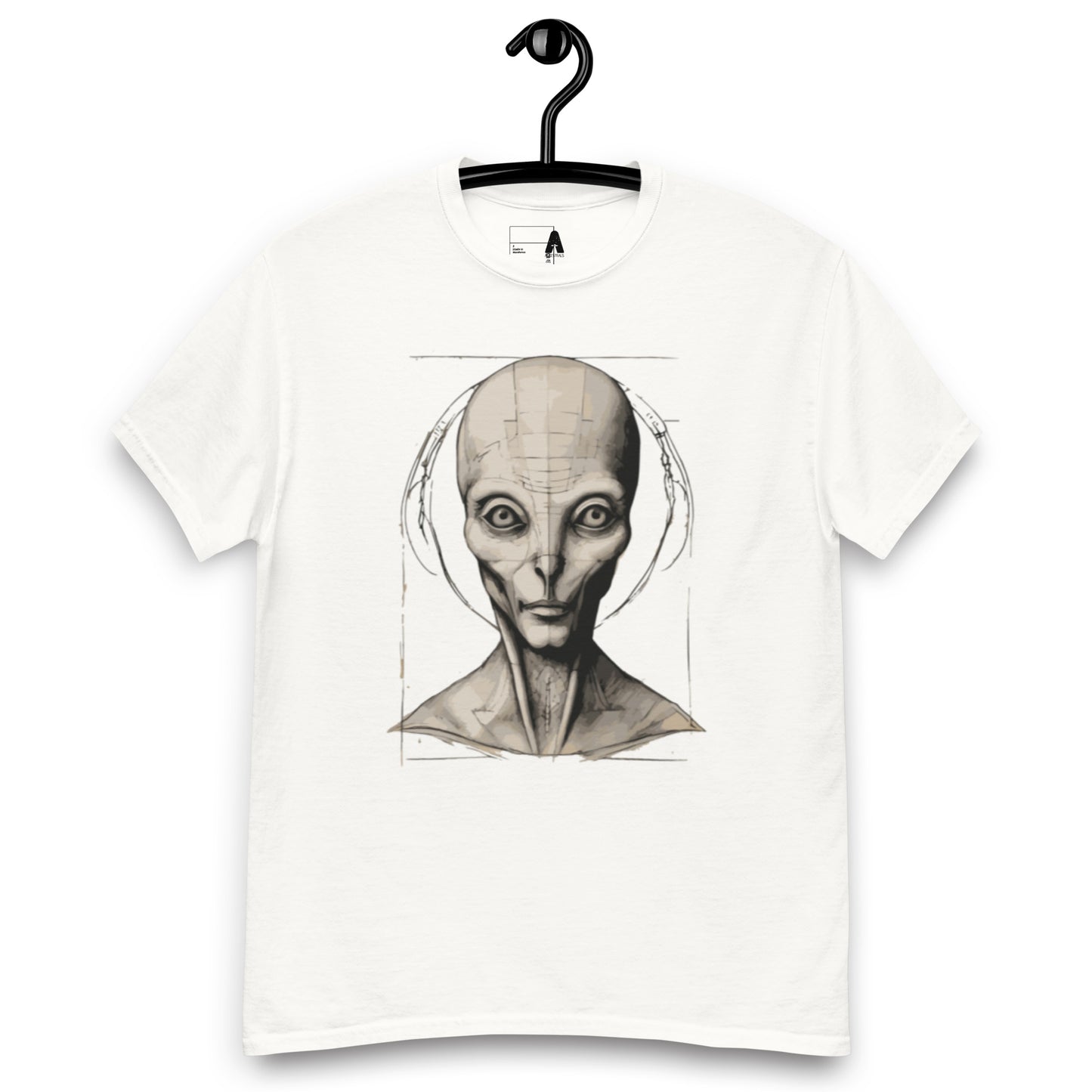 Camiseta clásica hombre "retrato de un alien" Blanco