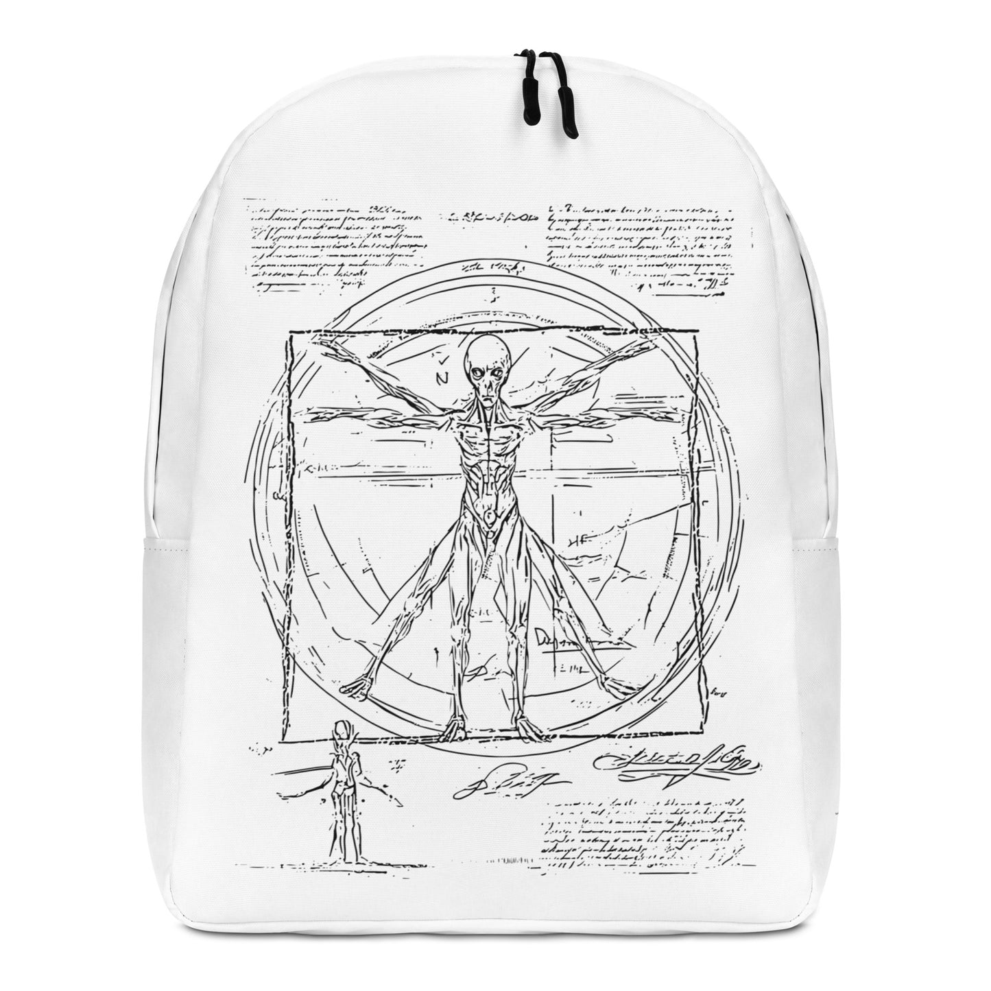 Minimalist backpack "Vitruvian Alien"