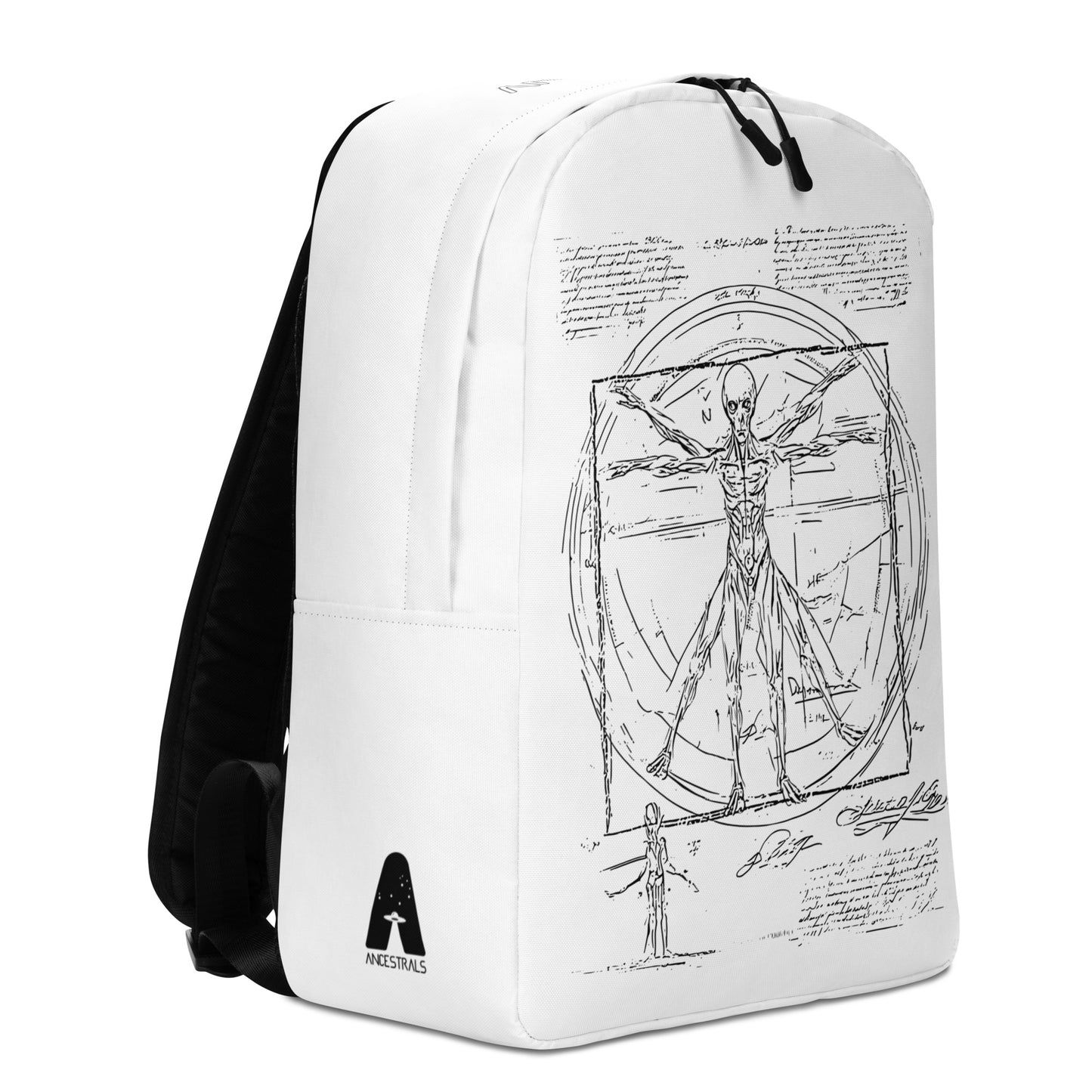 Minimalist backpack "Vitruvian Alien"