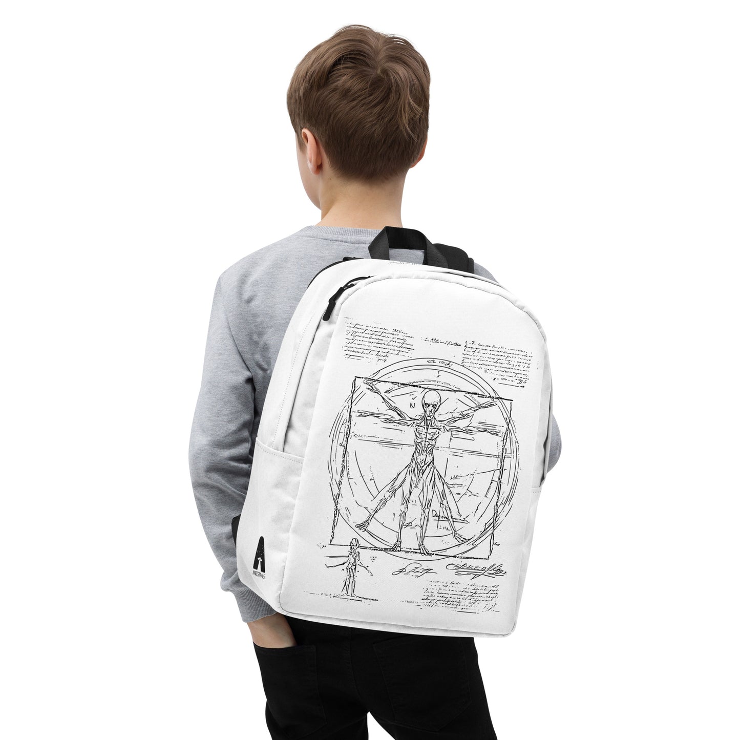 Minimalist backpack "Vitruvian Alien"