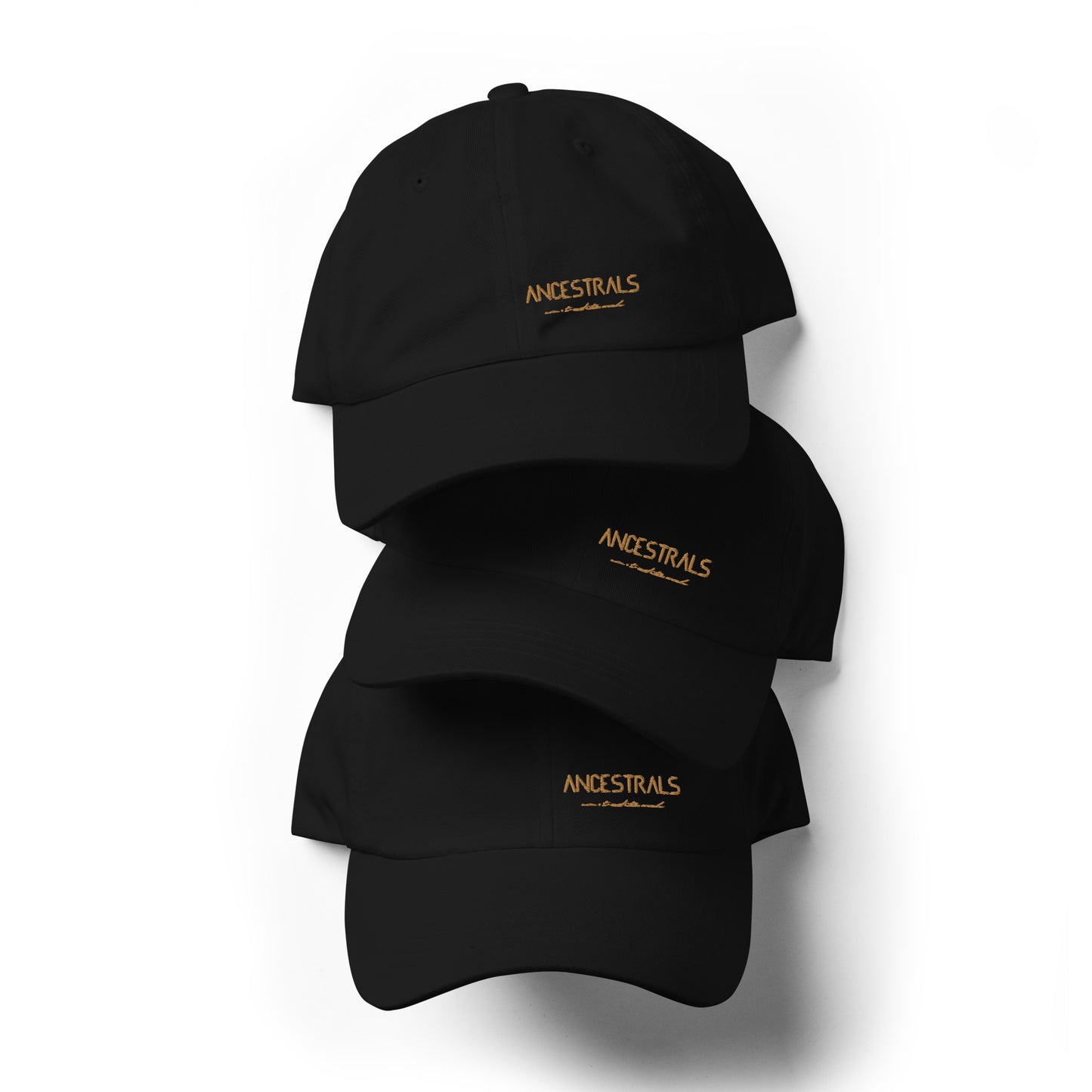 Dad hat "Ancestrals, old gold text"