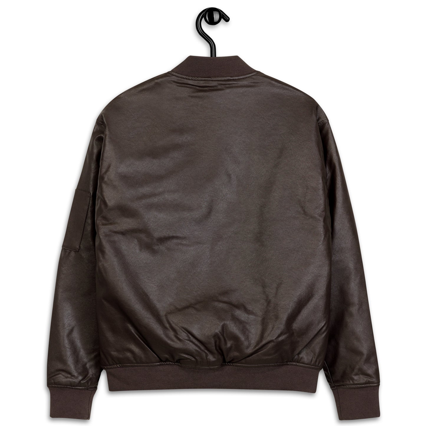 Vegan leather bomber jacket "Ancestrals, old gold text"