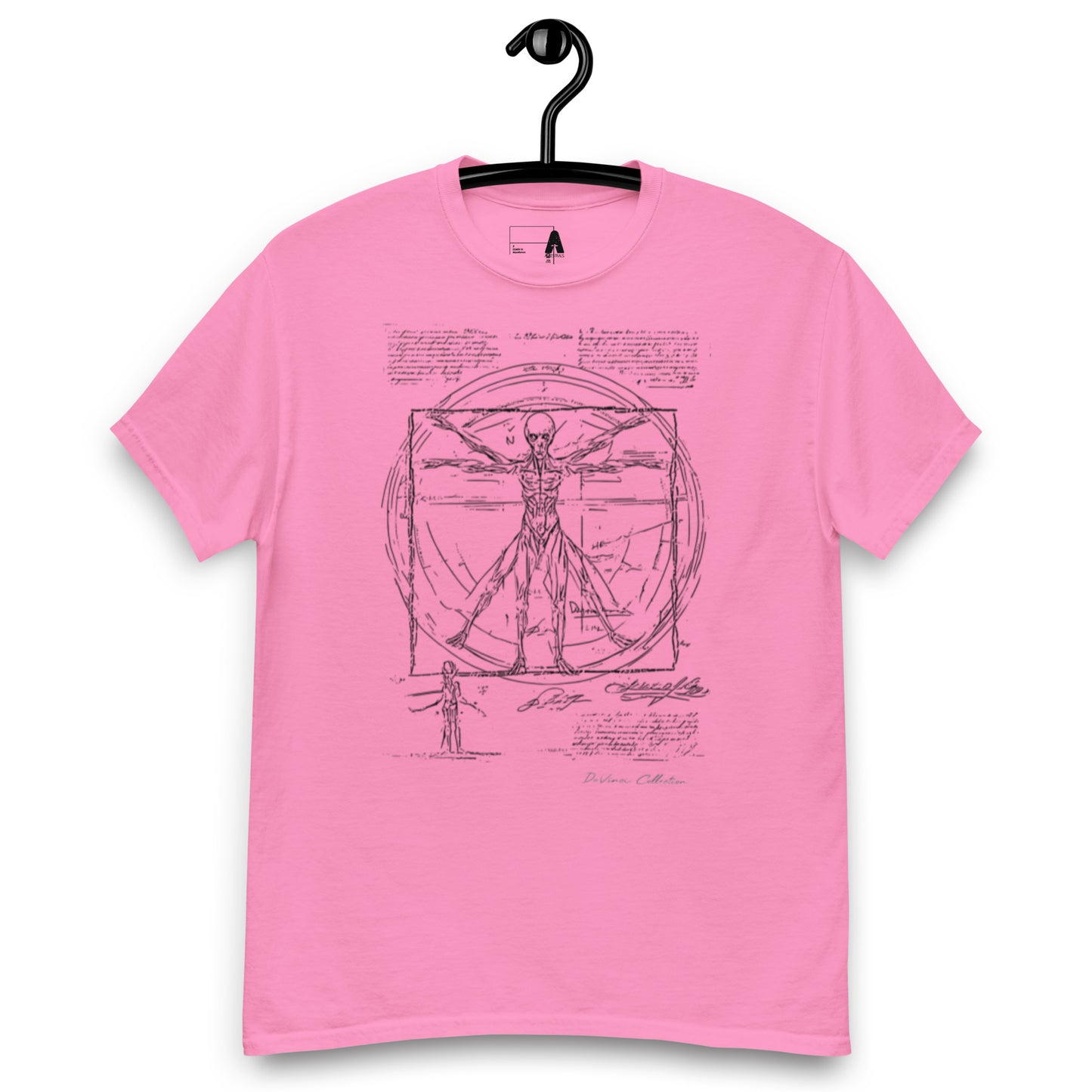 Men's classic t-shirt "Vitruvian alien, black liena"