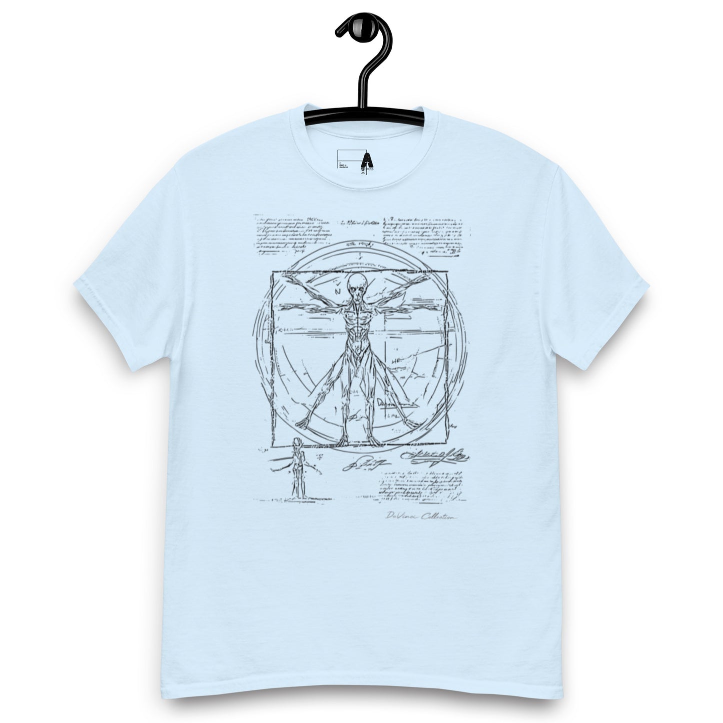 Men's classic t-shirt "Vitruvian alien, black liena"