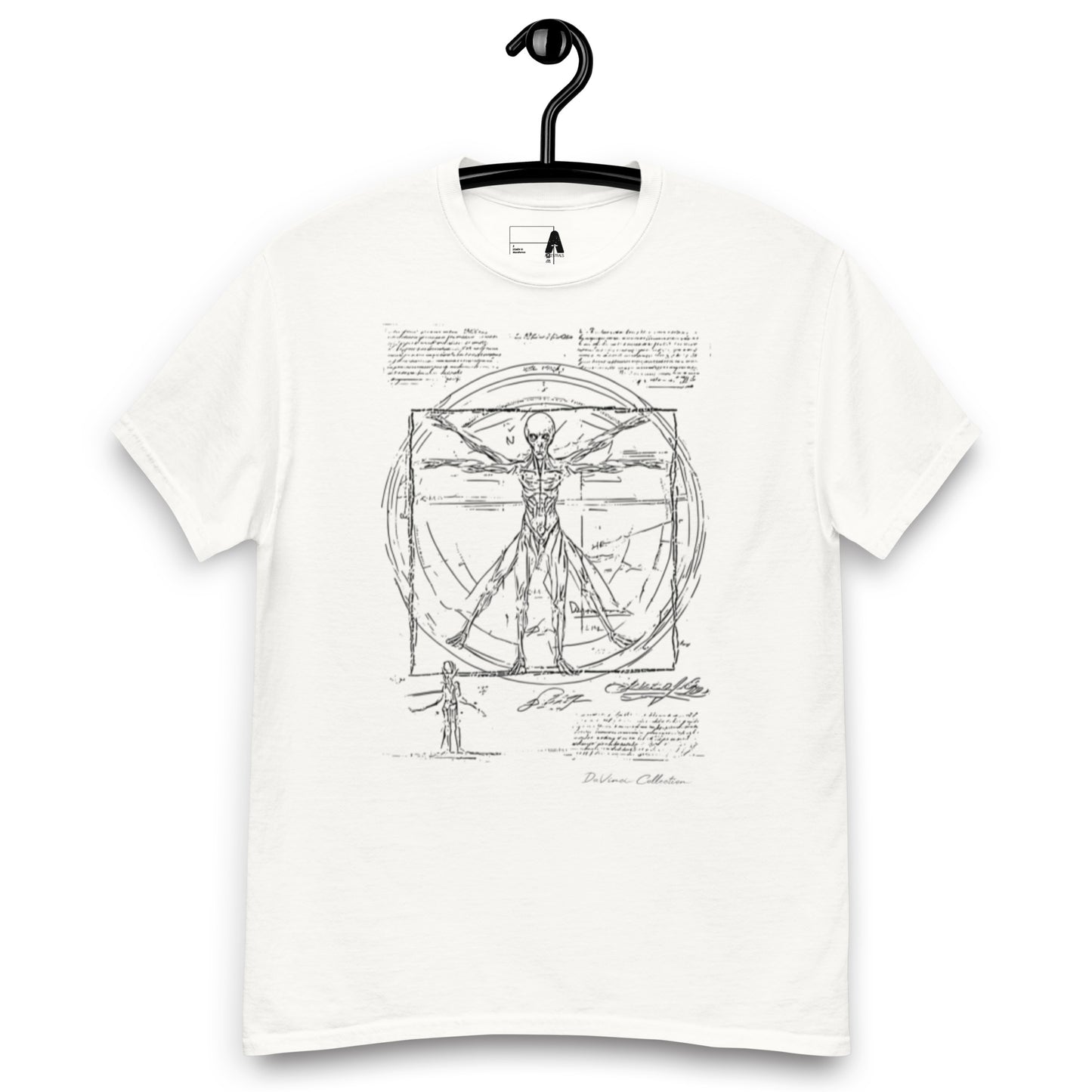 Men's classic t-shirt "Vitruvian alien, black liena"