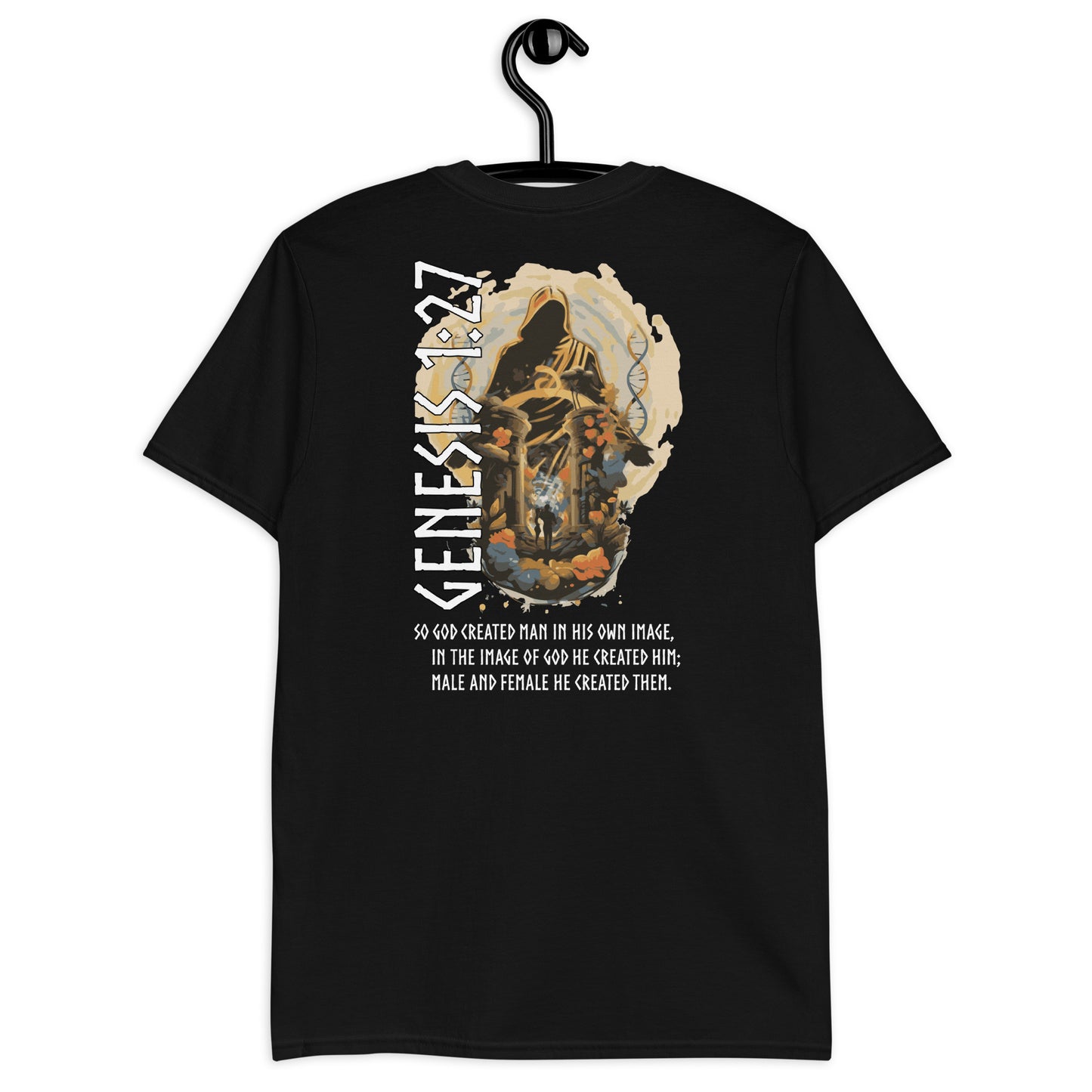 Genesis 1:27 „Englischer Text“ Unisex-Kurzarm-T-Shirt