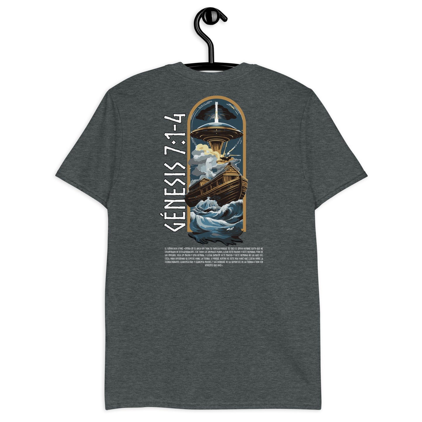 Genesis 7:1-4 „Spanischer Text“ Unisex-Kurzarm-T-Shirt