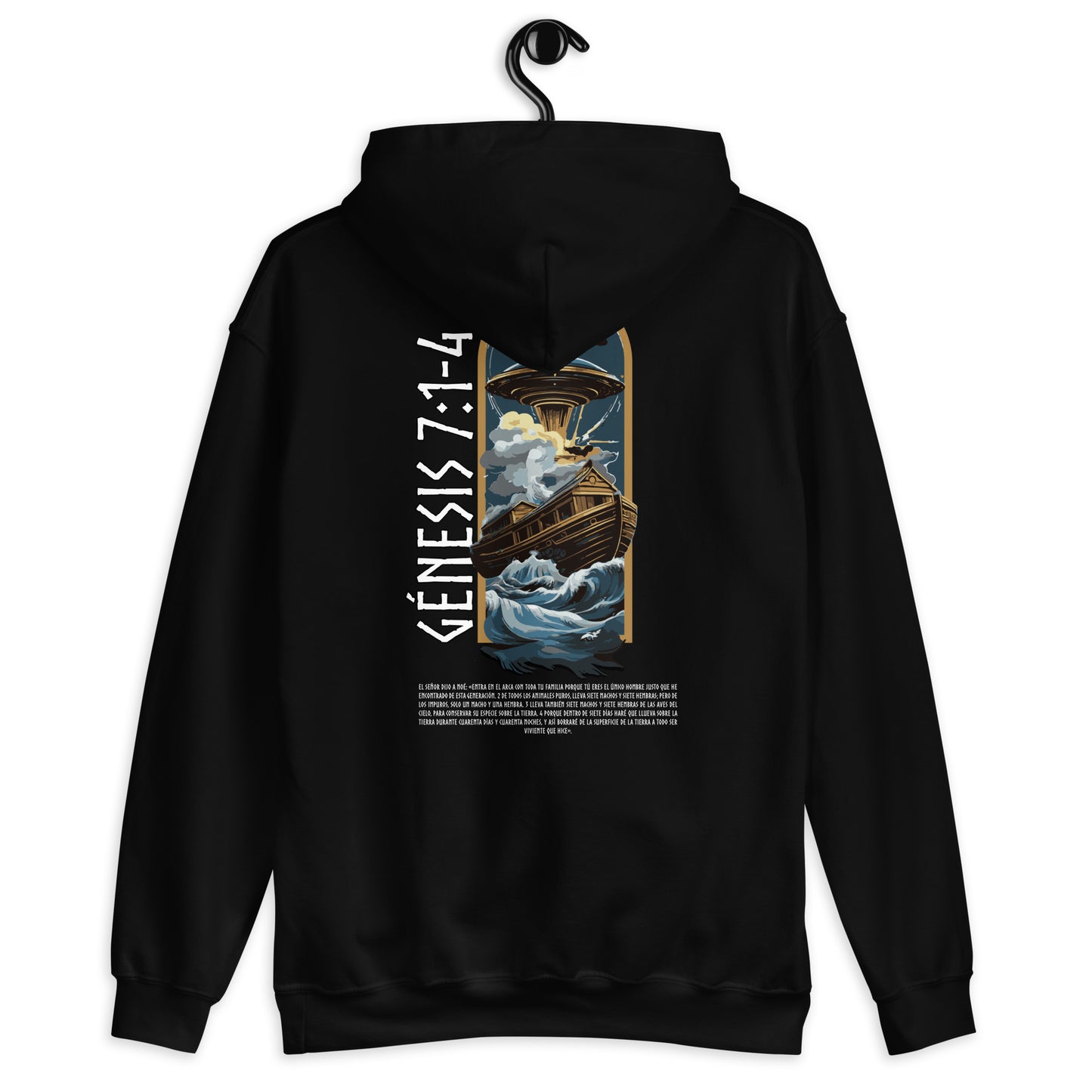 Unisex Hoodie Genesis 7:1-4 „Spanischer Text“