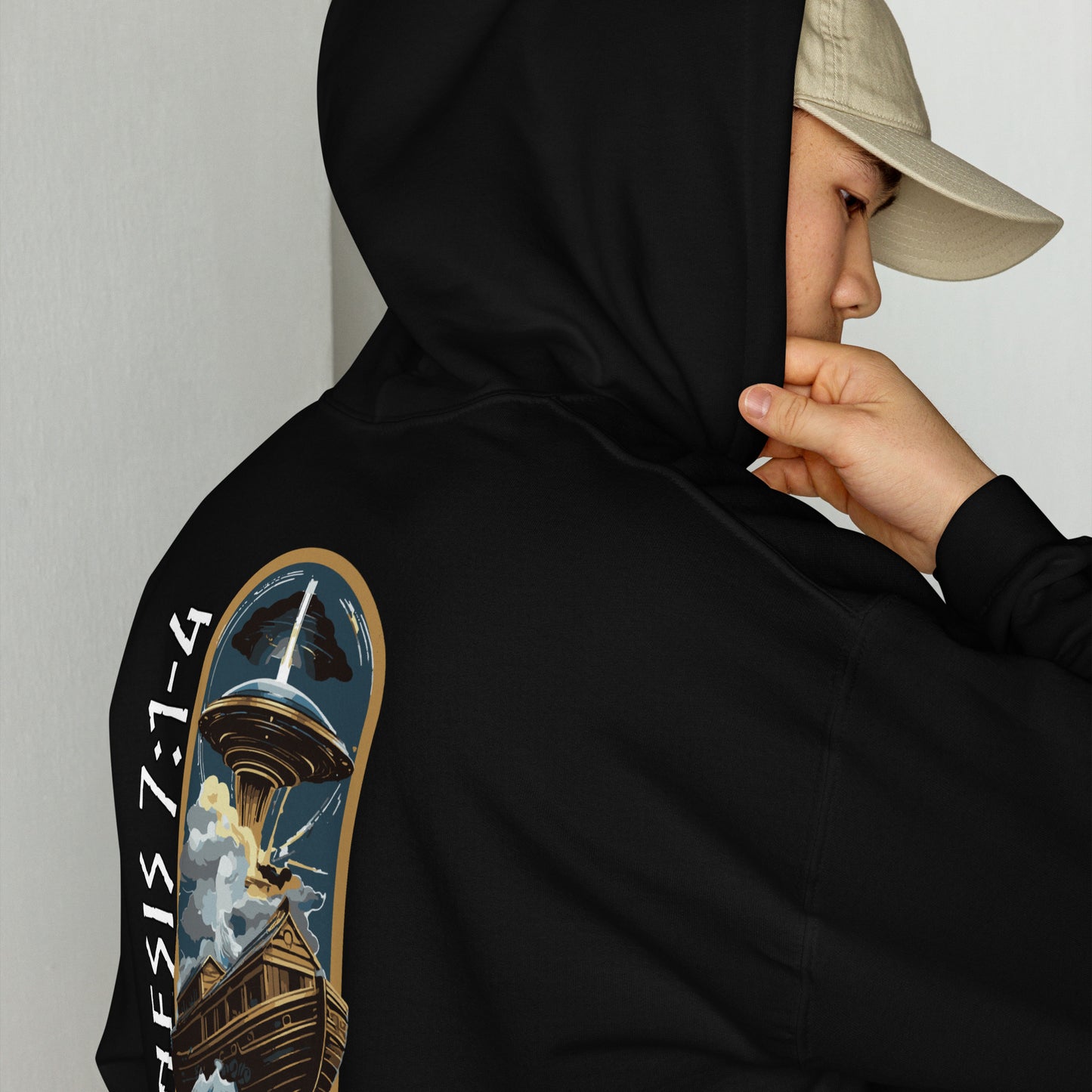 Unisex Hoodie Genesis 7:1-4 „Spanischer Text“