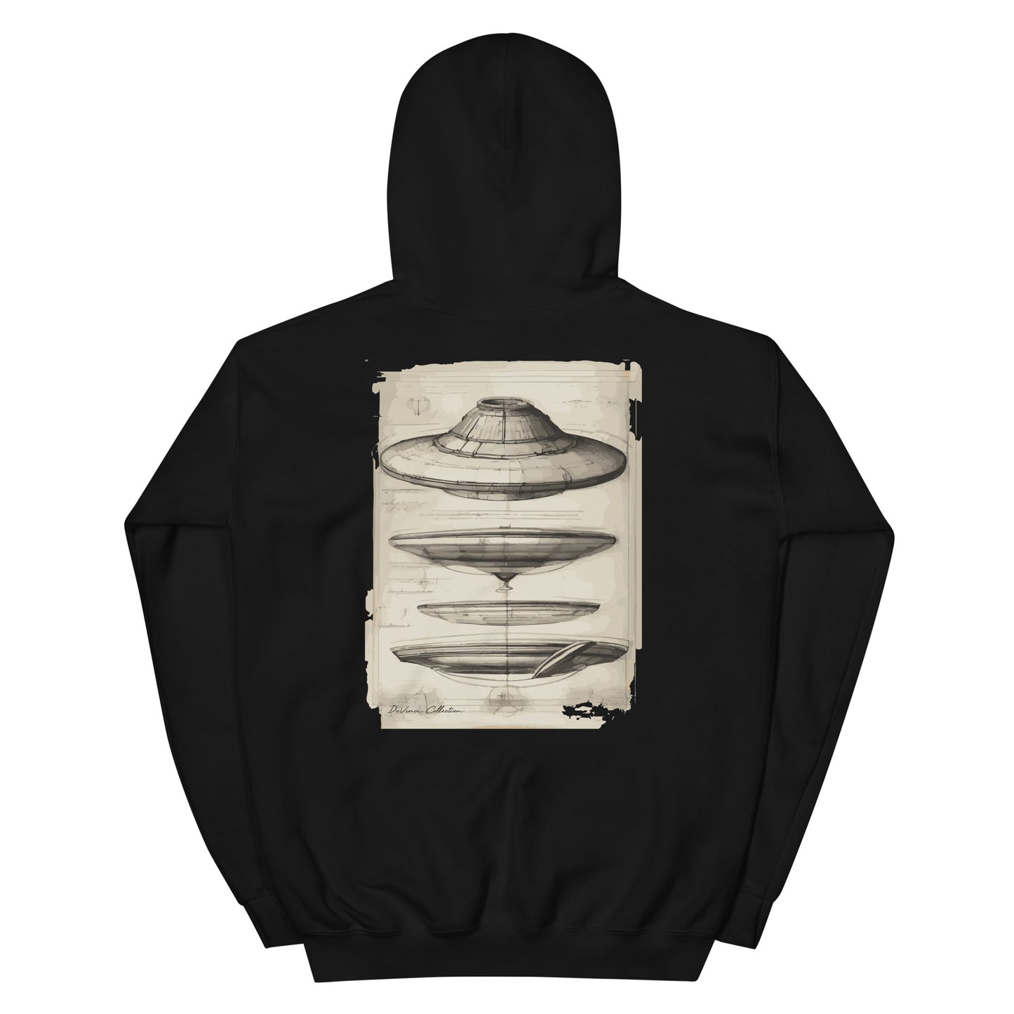 Unisex hoodie "blueprints of a UFO"