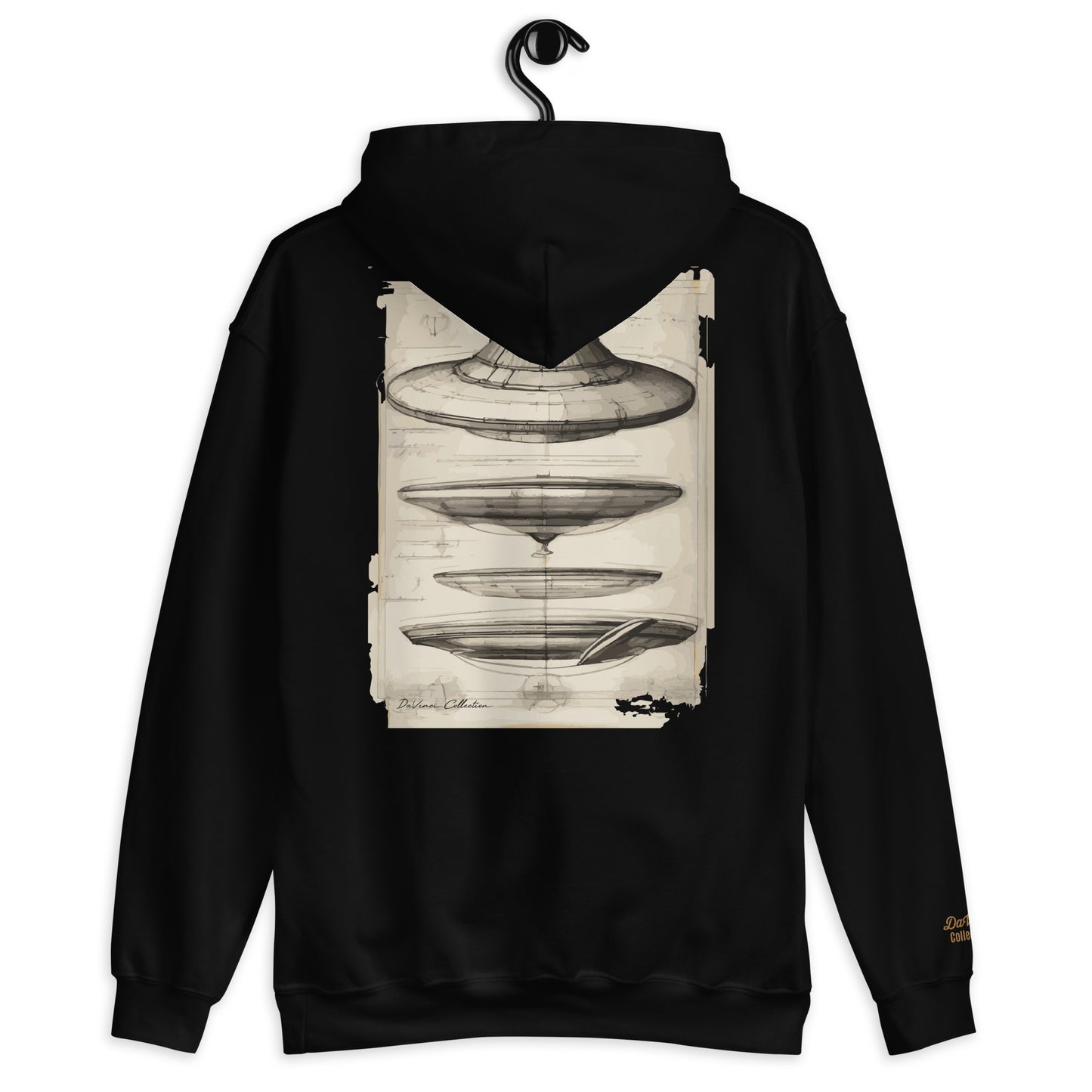 Unisex hoodie "blueprints of a UFO"