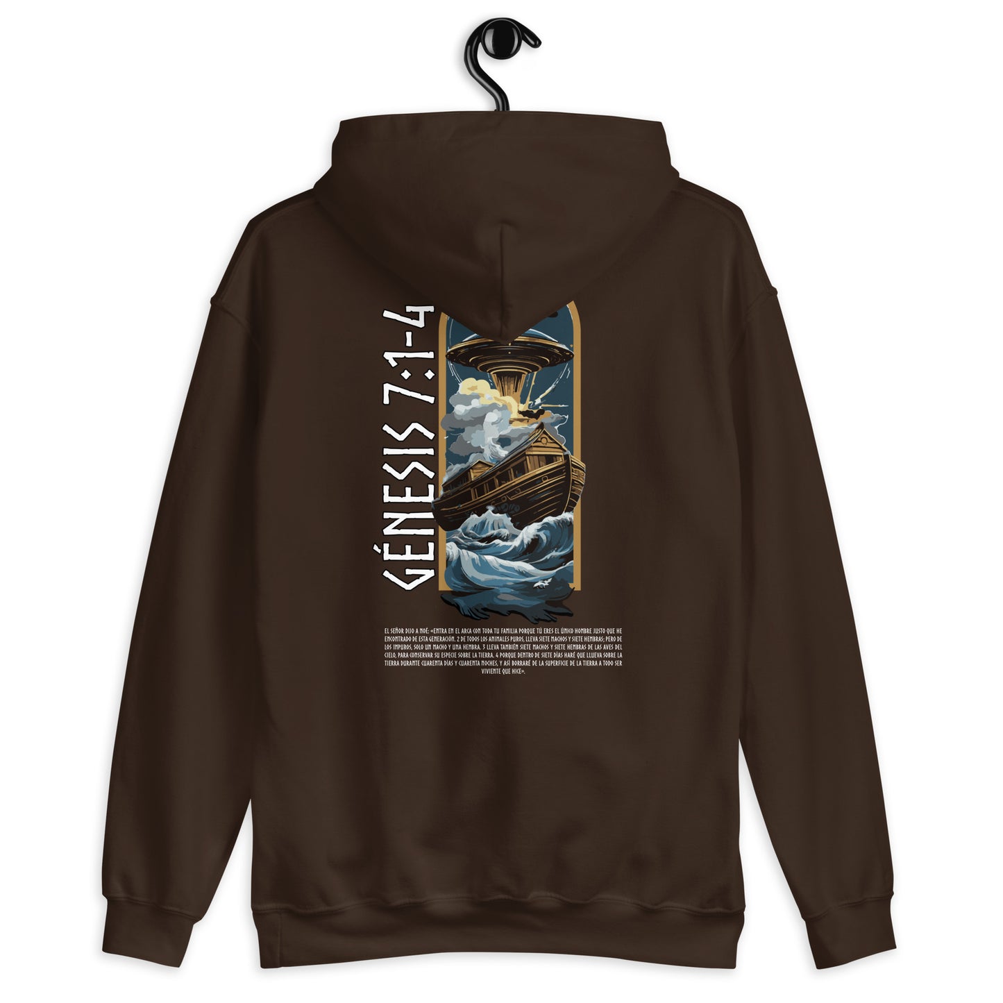 Unisex Hoodie Genesis 7:1-4 „Spanischer Text“