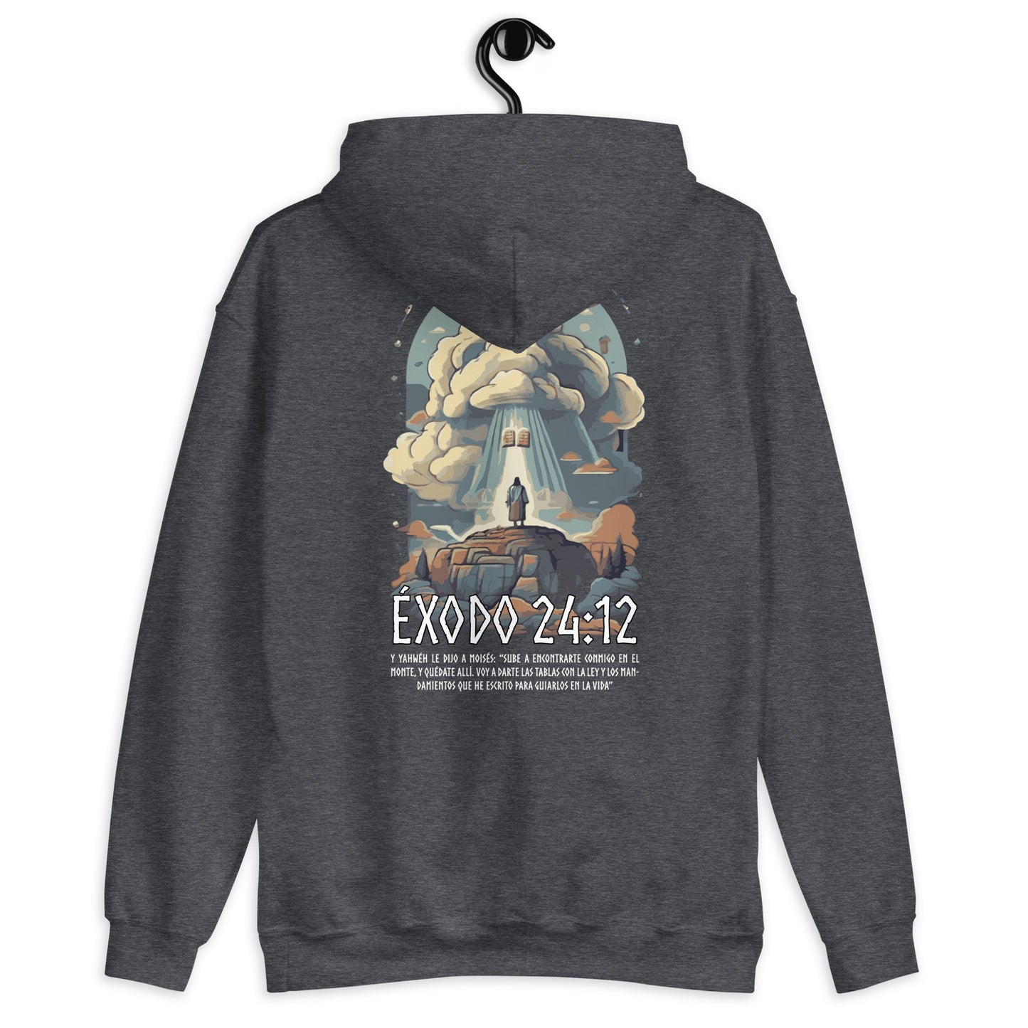 Sudadera con capucha unisex Éxodo 24:12 "texto español"