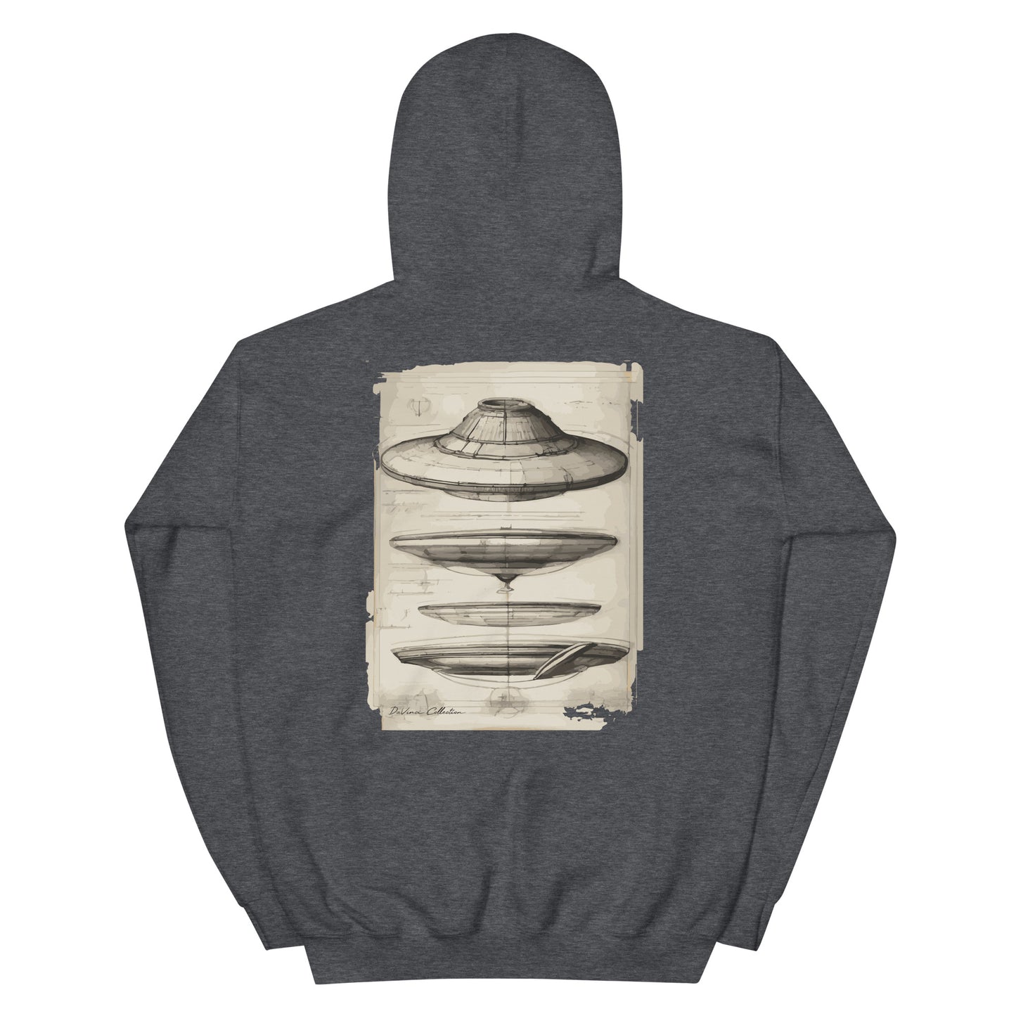 Unisex hoodie "blueprints of a UFO"