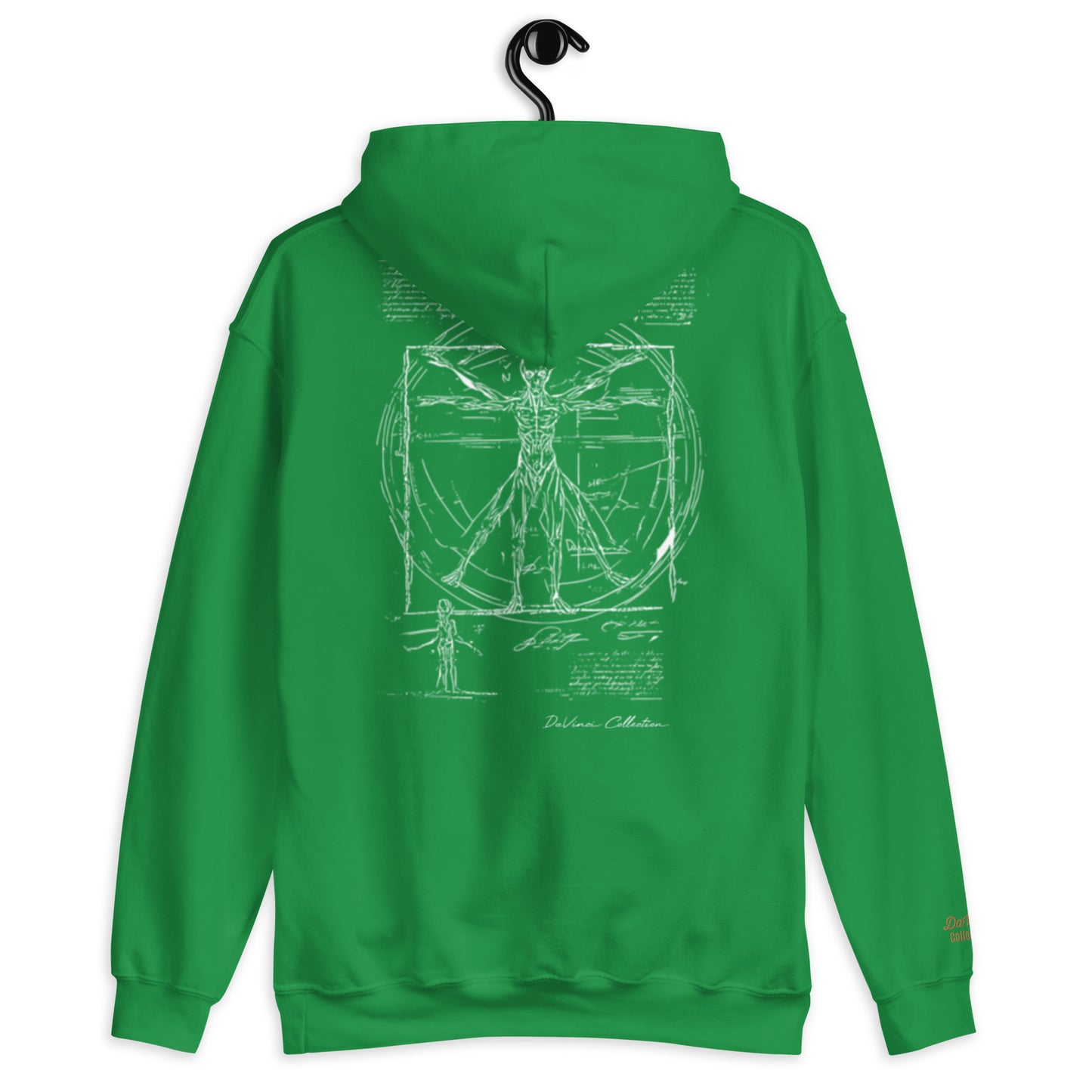 Unisex hoodie "Vitruvian alien, black line"