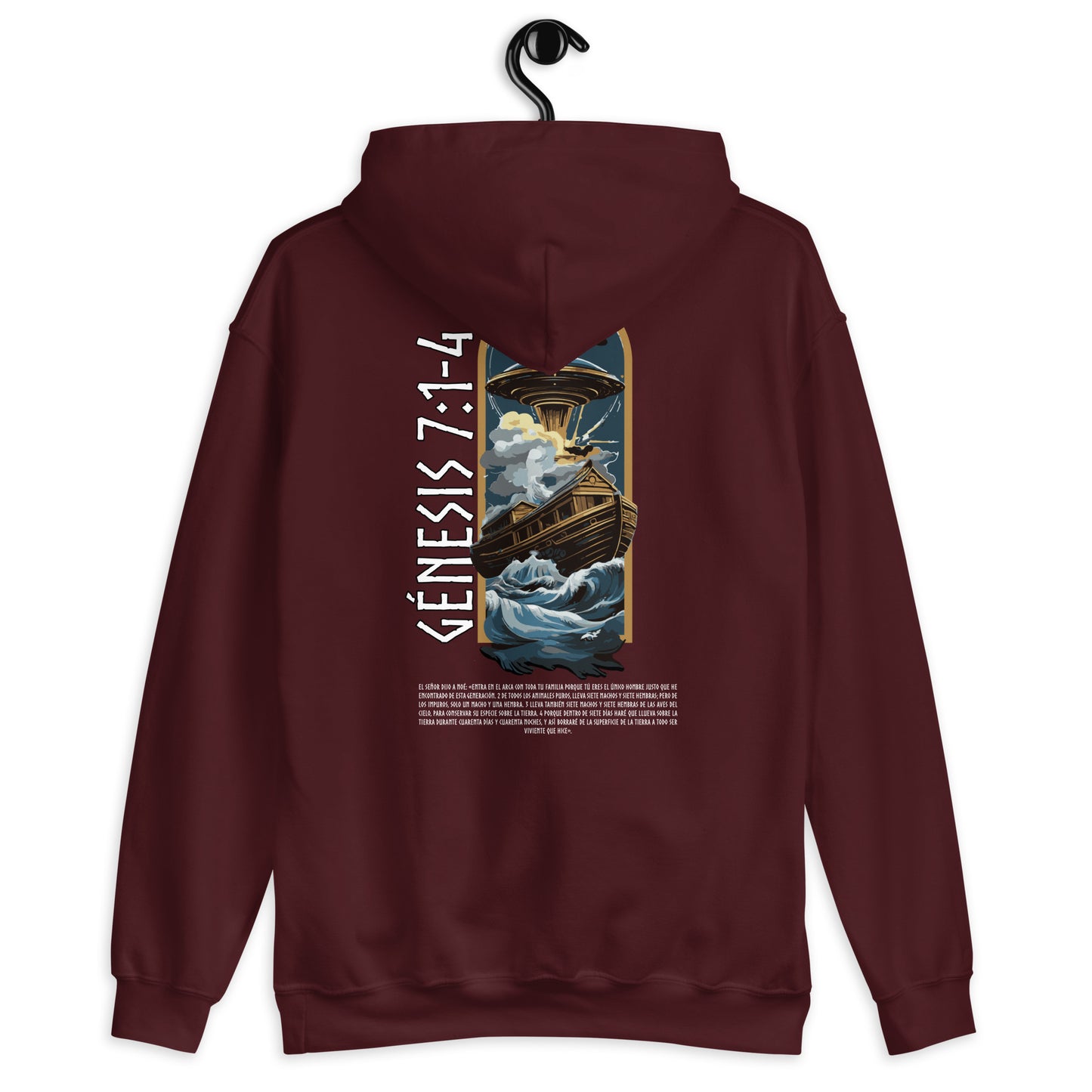 Unisex Hoodie Genesis 7:1-4 "Spanish Text"