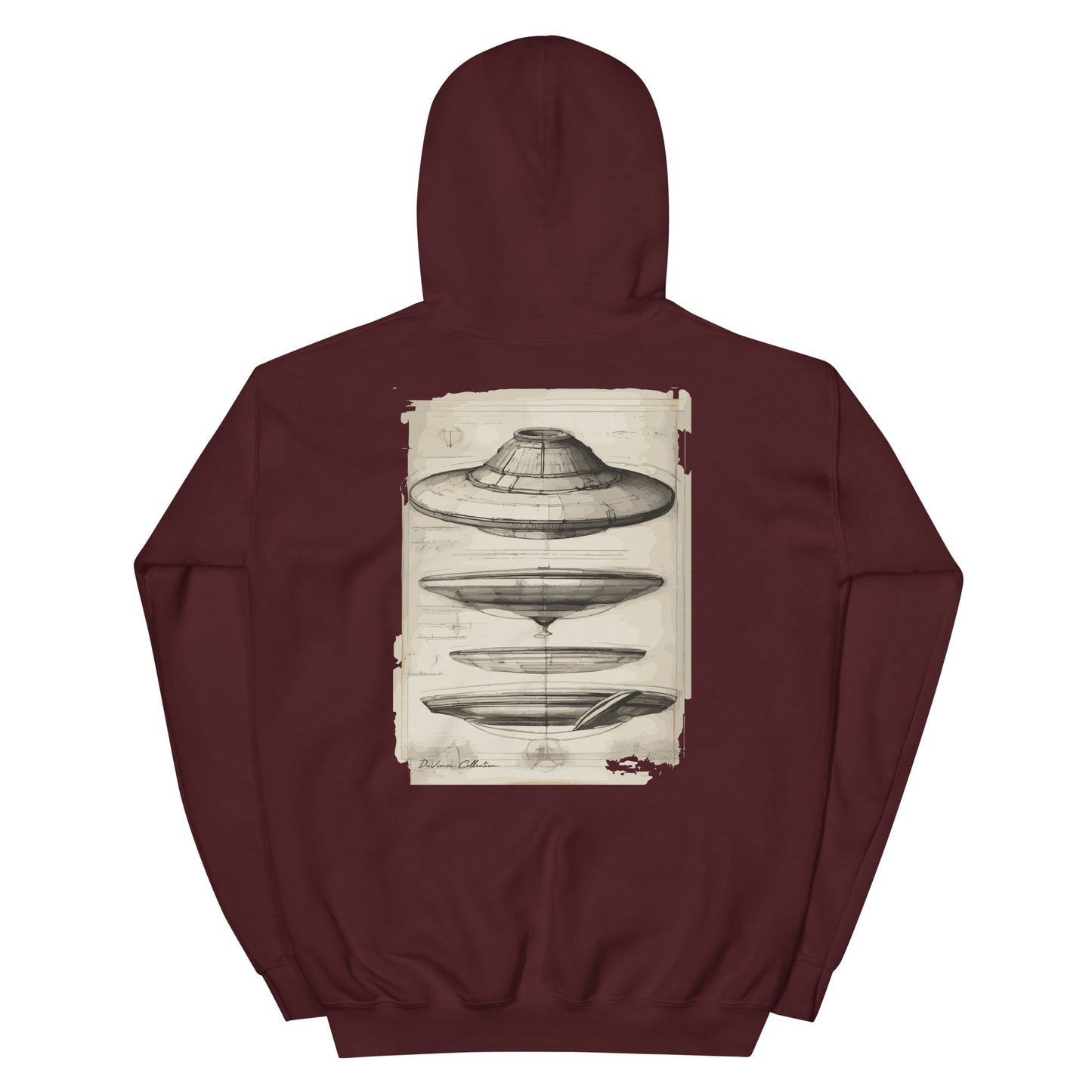 Unisex hoodie "blueprints of a UFO"