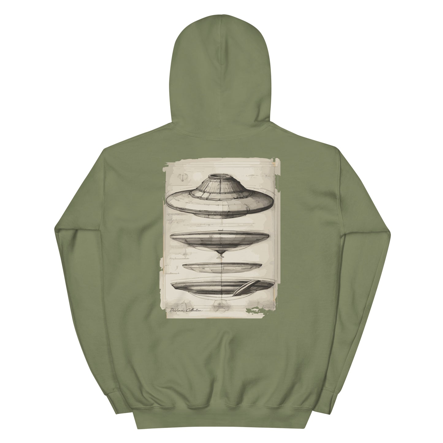 Unisex Kapuzenpullover „Blueprints of a UFO“