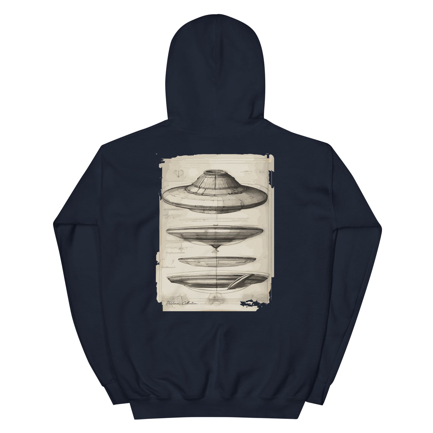 Unisex Kapuzenpullover „Blueprints of a UFO“