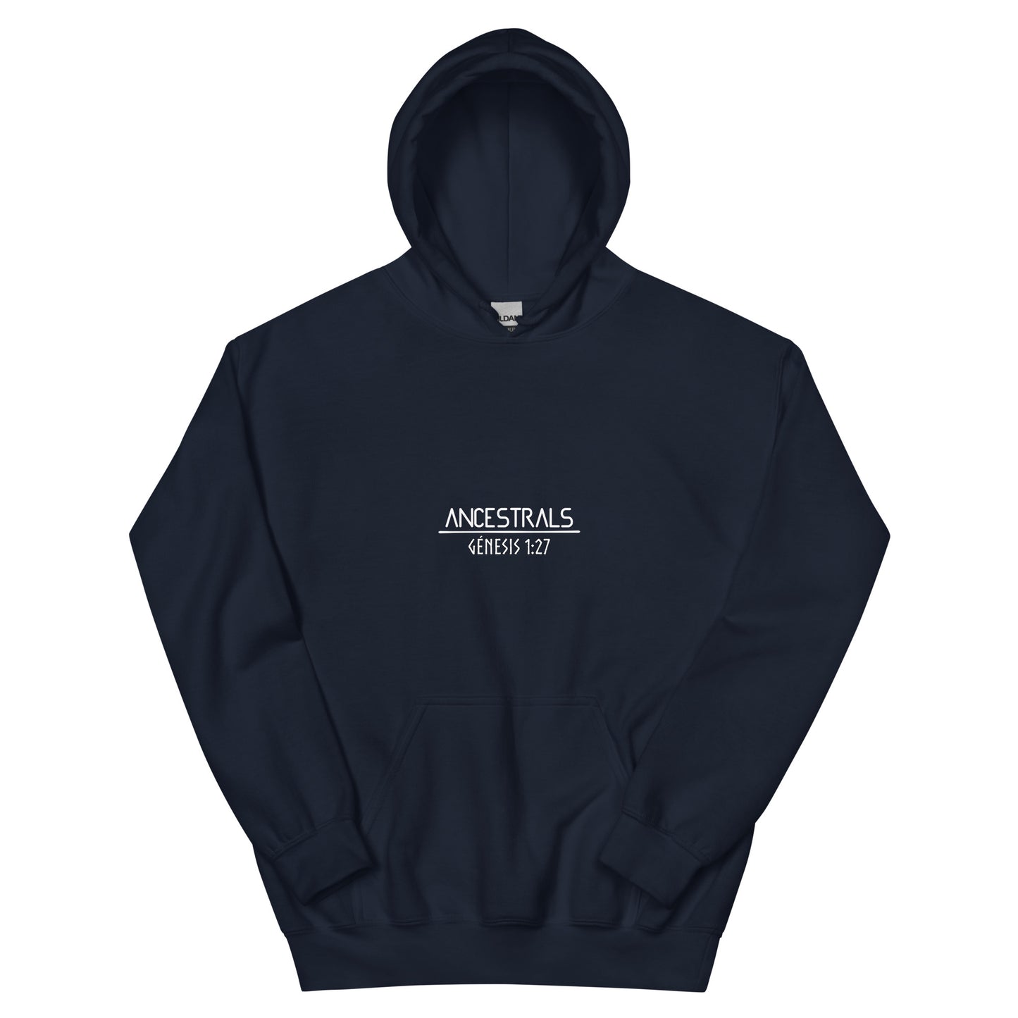 Sudadera con capucha unisex Génesis 1:27 "texto español"