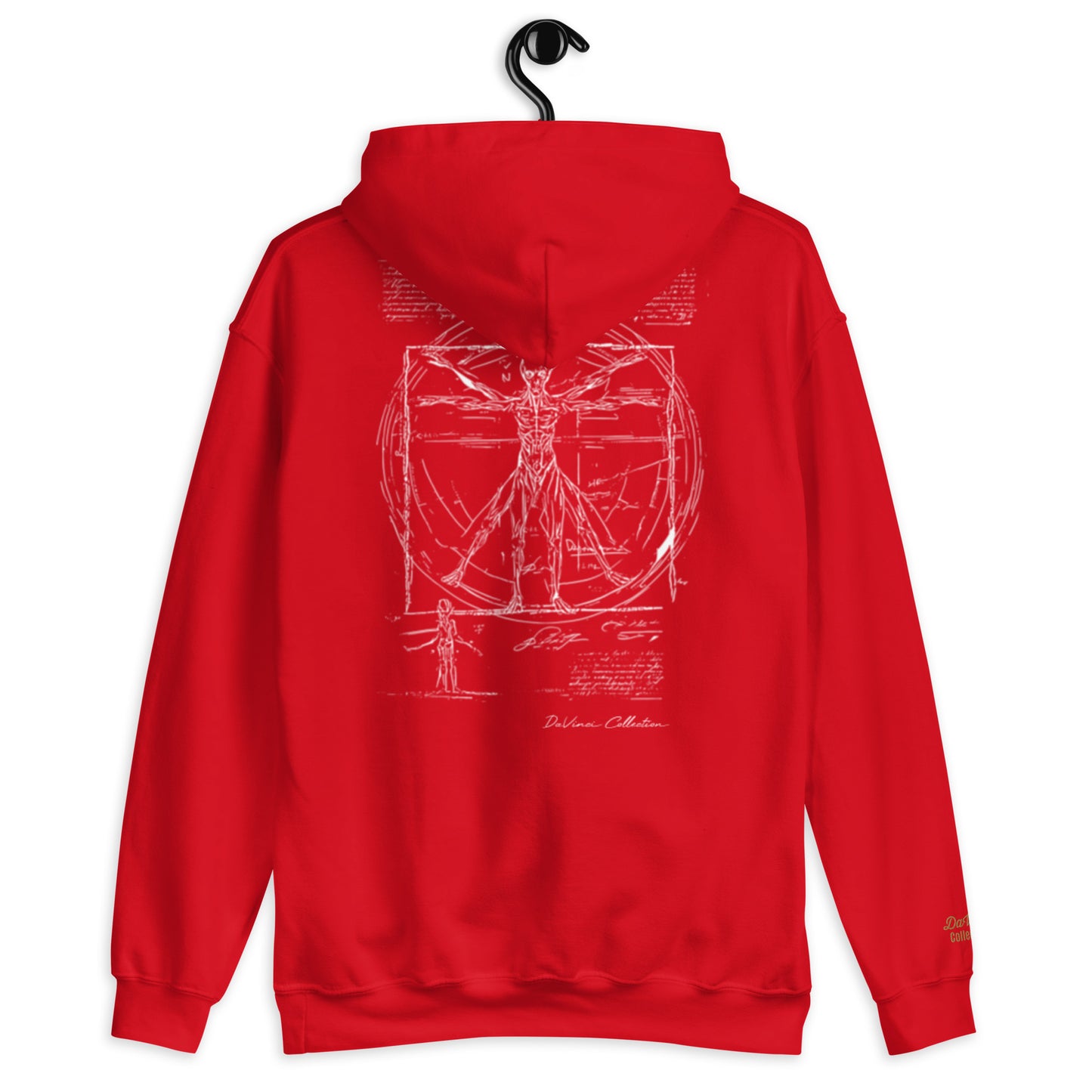 Unisex hoodie "Vitruvian alien, black line"