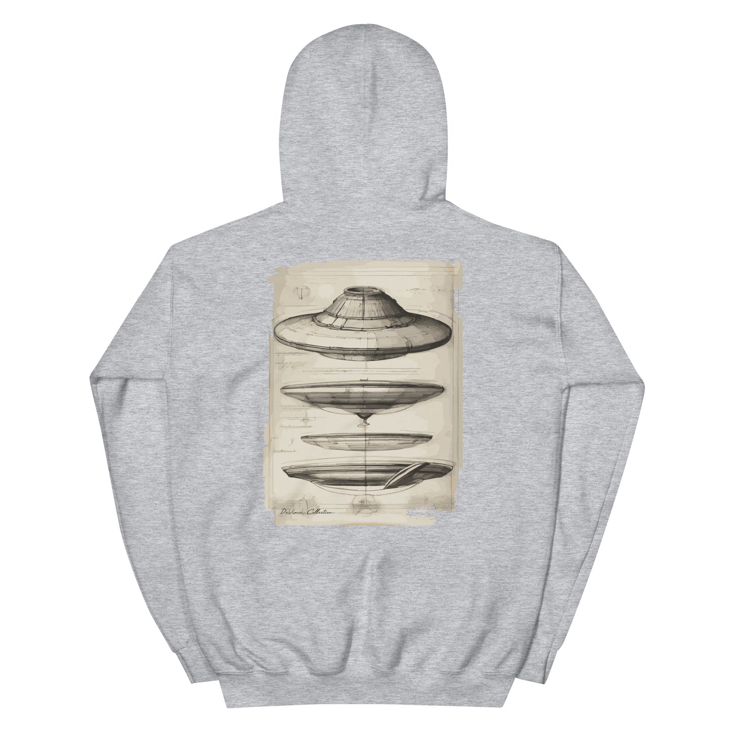 Unisex hoodie "blueprints of a UFO"