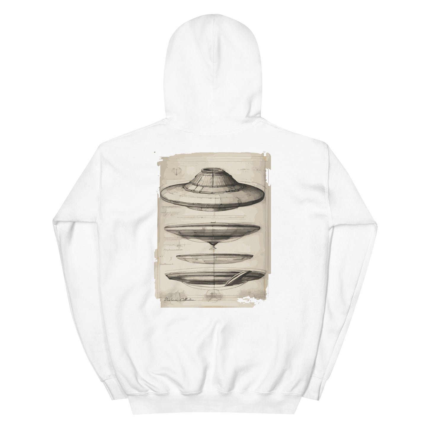 Unisex Kapuzenpullover „Blueprints of a UFO“