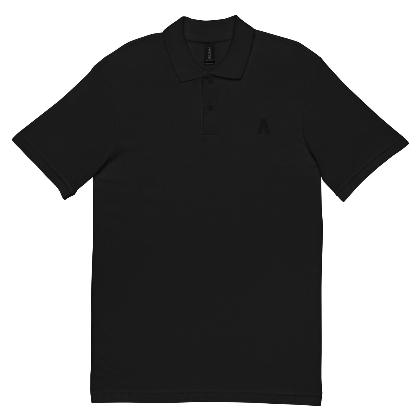 Herren-Piqué-Polo „Ancestral, schwarze Stickerei“