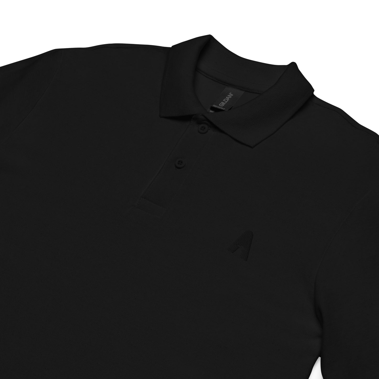 Men's piqué polo "Ancestral, black embroidery"