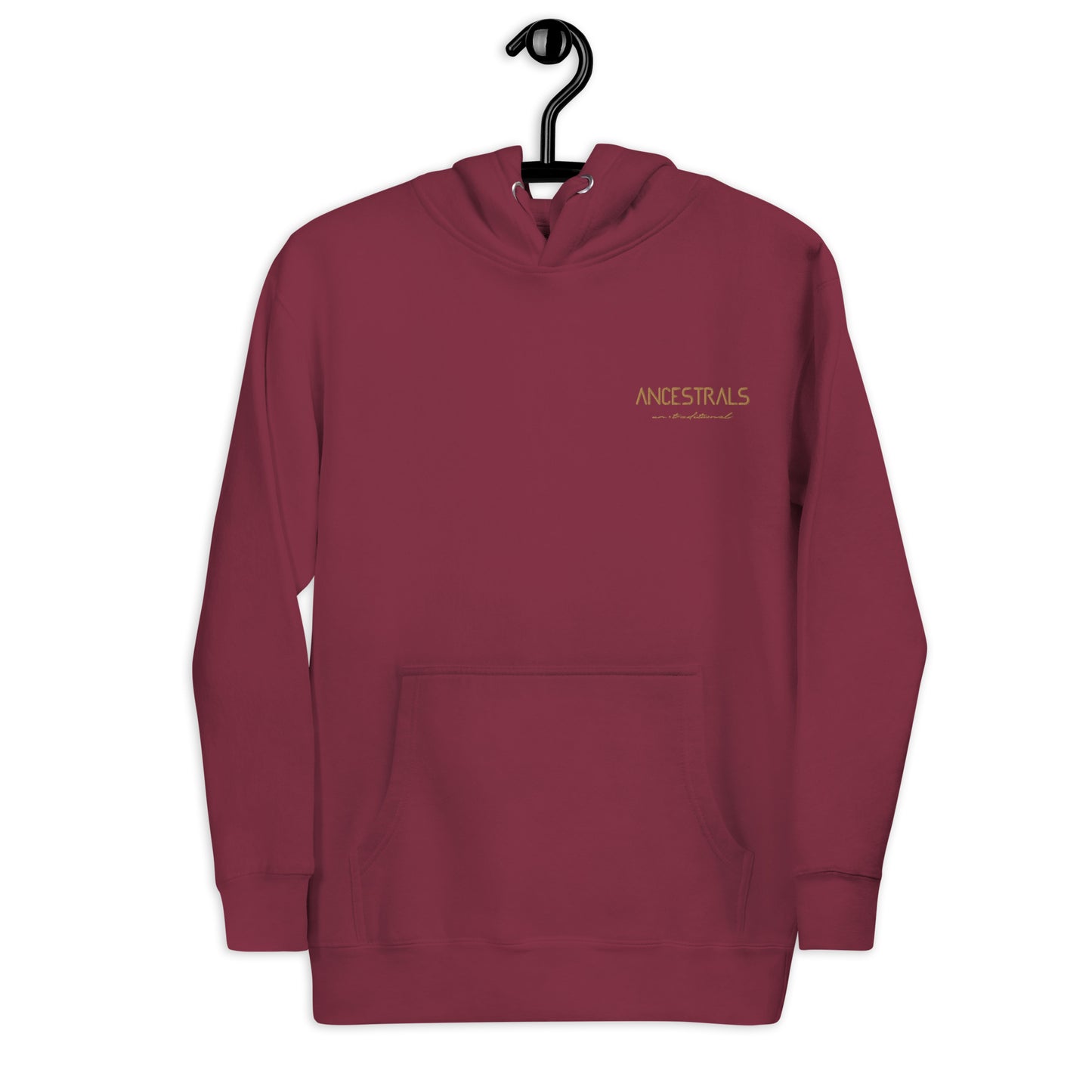 Sudadera con capucha unisex "Ancestrals, texto oro viejo"