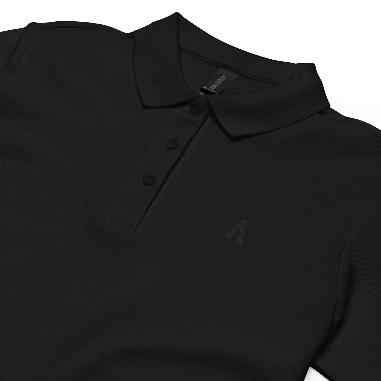 Women's piqué polo "Ancestrals, black embroidery"